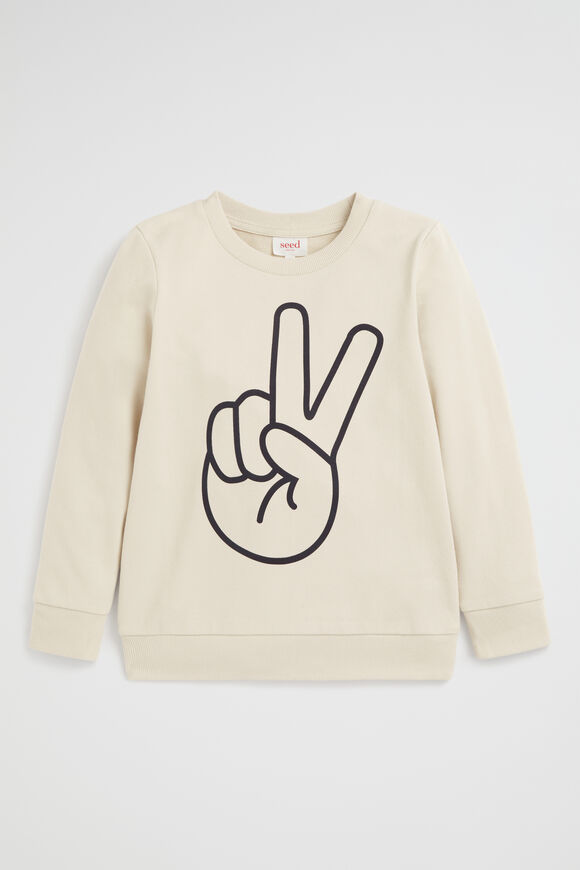 Peace Hand Sweat  Oatmeal  hi-res