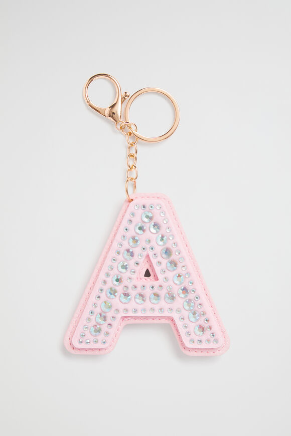 Jewel Initial Keyring  A  hi-res