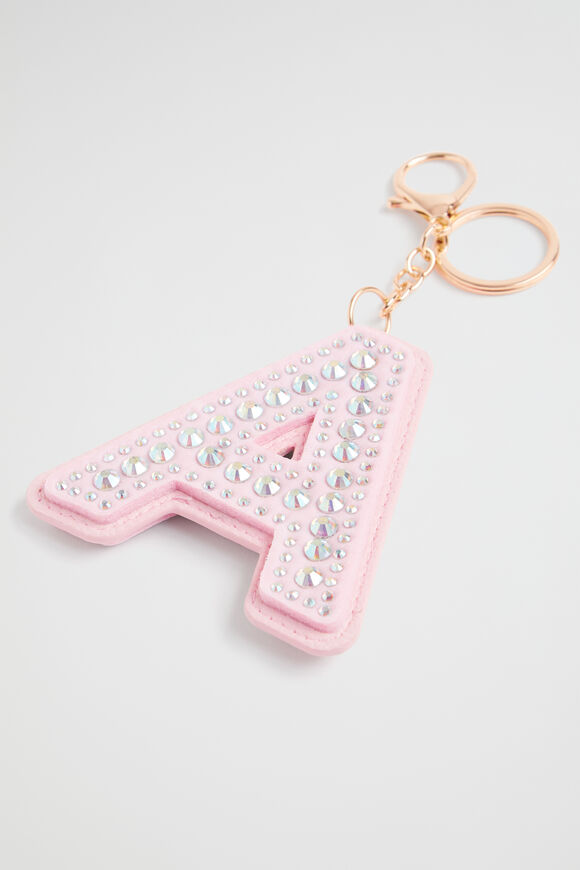 Jewel Initial Keyring  A  hi-res