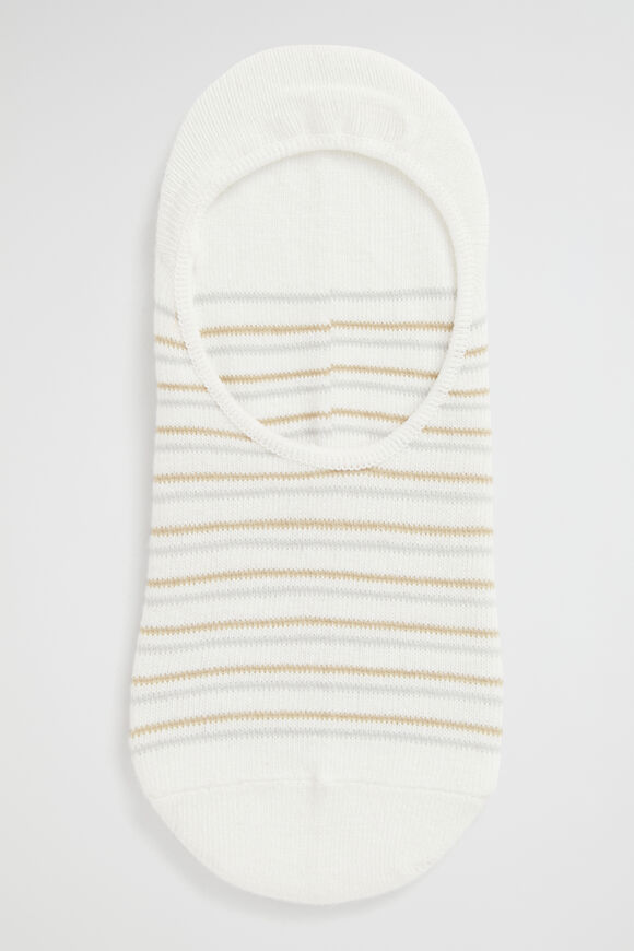 Mini Stripe No Show Sock  White Stripe  hi-res