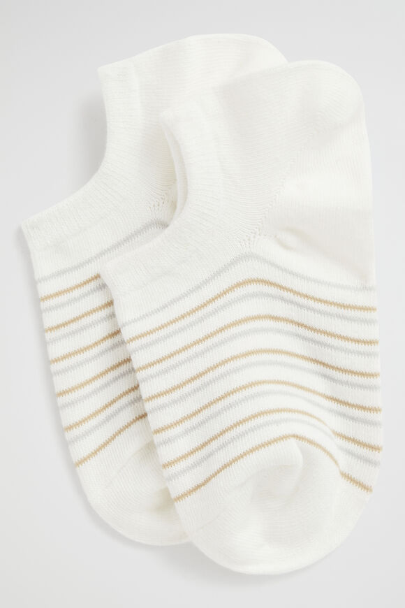 Mini Stripe Sneaker Sock  White Stripe  hi-res