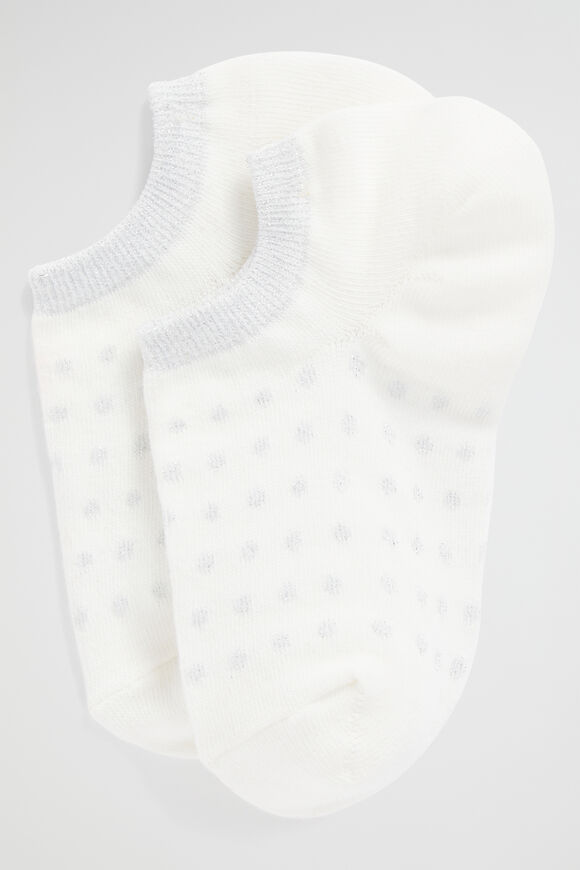 Spot Row Sneaker Sock  White Silver  hi-res