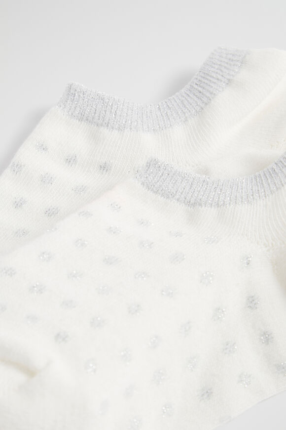 Spot Row Sneaker Sock  White Silver  hi-res