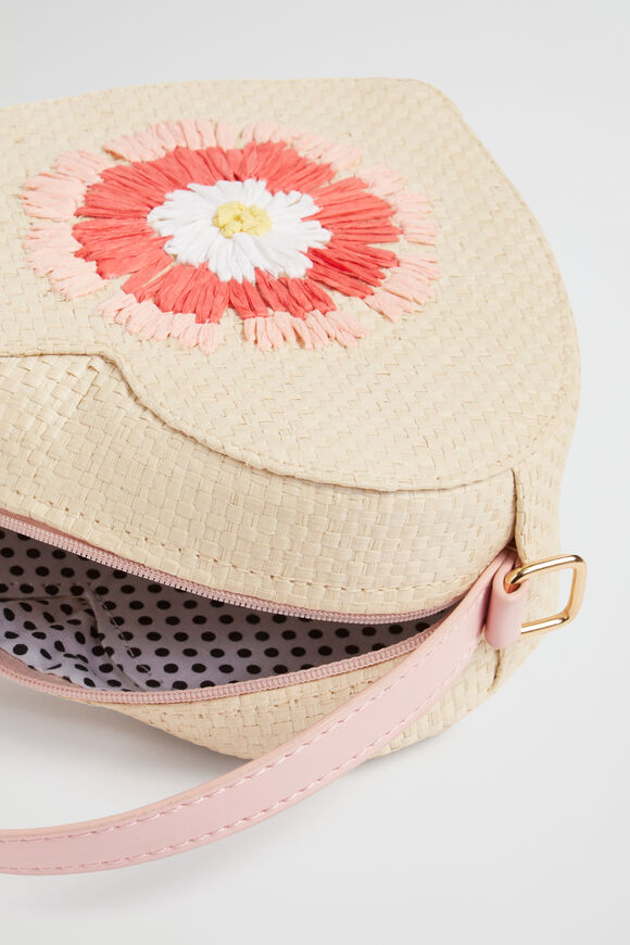Paper Straw Heart Bag  Multi  hi-res