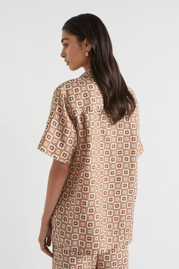 Floral Geo Shirt  Auburn Brown Retro  hi-res