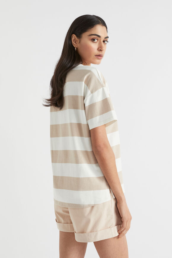 Stripe Boxy Tee  Sheer Beige Stripe  hi-res