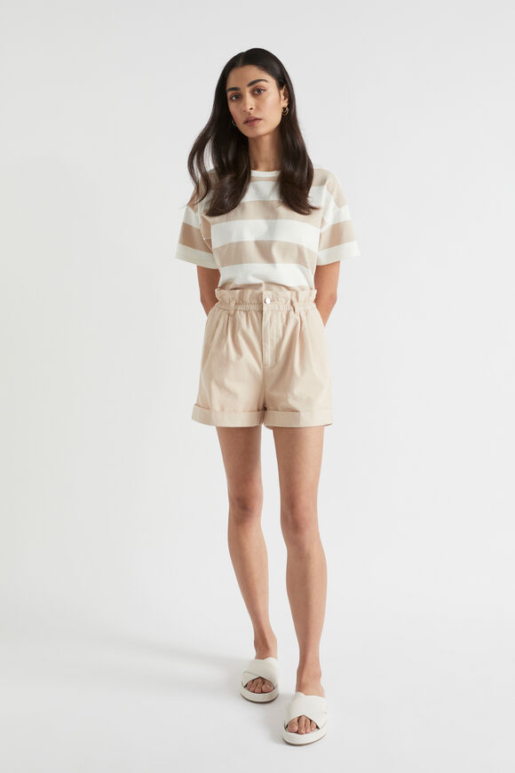 Stripe Boxy Tee  Sheer Beige Stripe  hi-res