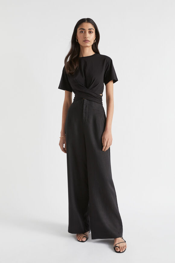 Twist Front Cut Out Tee  Black  hi-res