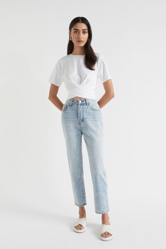 Twist Front Cut Out Tee  Whisper White  hi-res