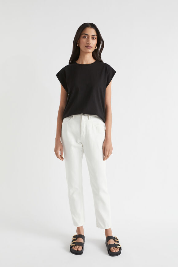 Extended Shoulder Tee  Black  hi-res