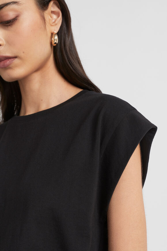 Extended Shoulder Tee  Black  hi-res