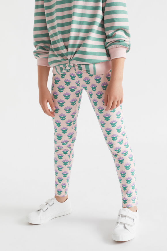Floral Print Legging  Dusty Rose  hi-res