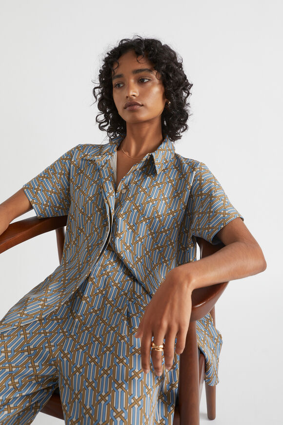 Linear Retro Short Sleeve Shirt  Deep Brass Retro  hi-res