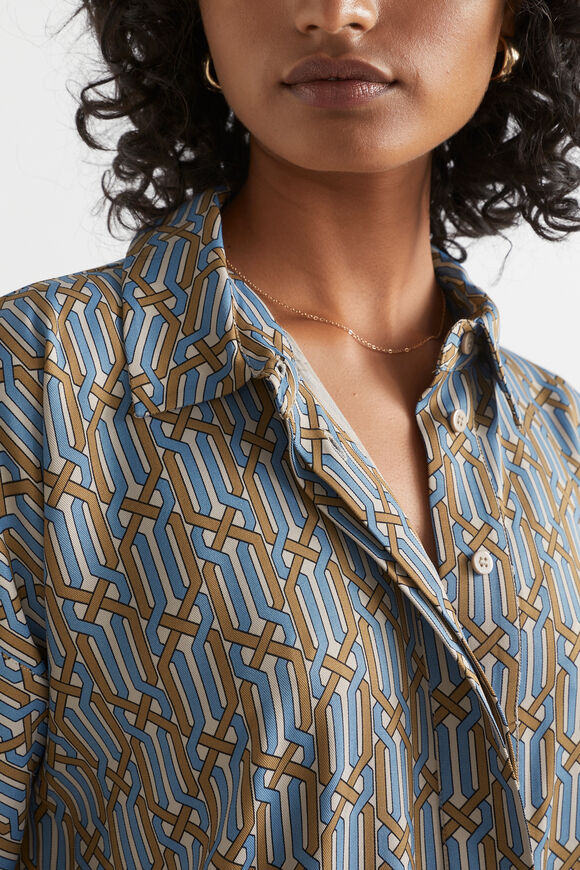 Linear Retro Short Sleeve Shirt  Deep Brass Retro  hi-res