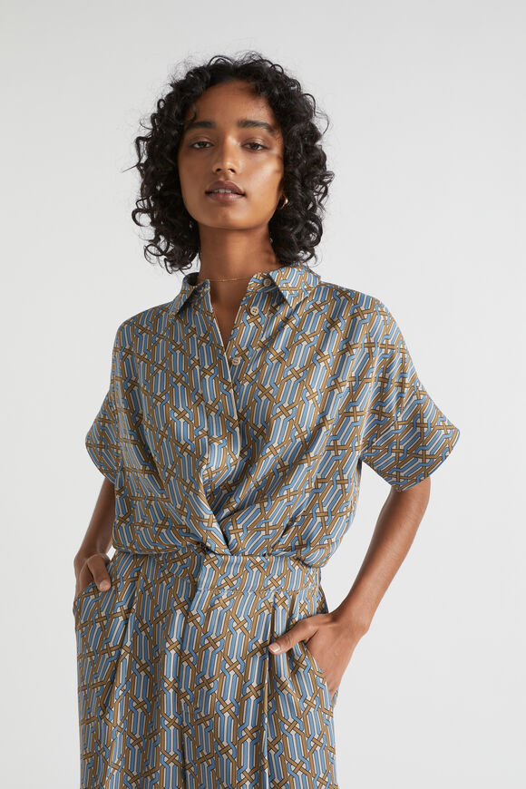 Linear Retro Short Sleeve Shirt  Deep Brass Retro  hi-res