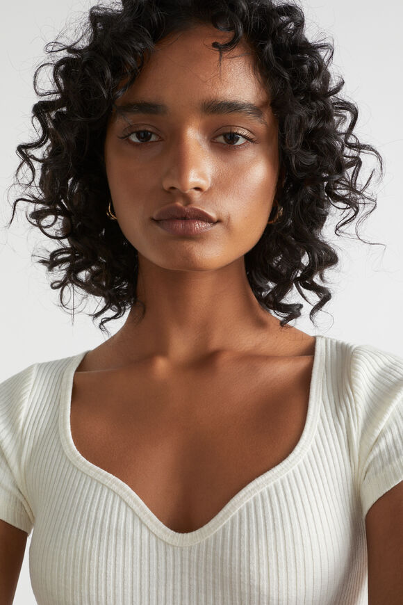 Ribbed Sweetheart Tee  Cloud Cream  hi-res