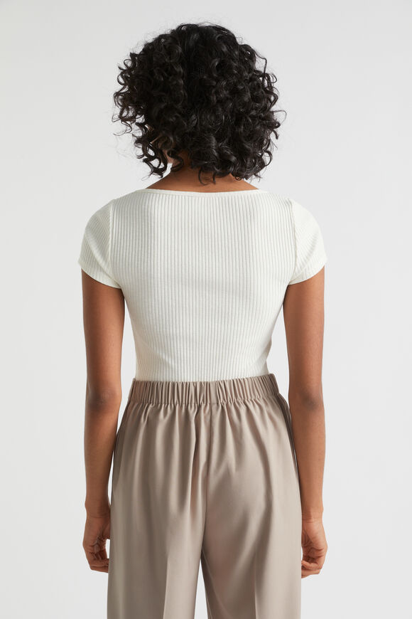 Ribbed Sweetheart Tee  Cloud Cream  hi-res