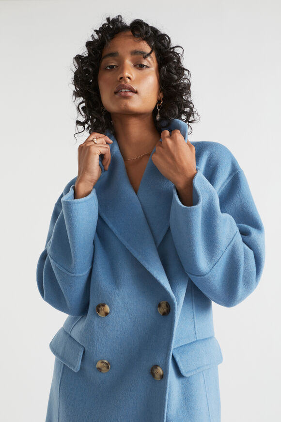 Double Breasted Coat  Soft Cobalt  hi-res