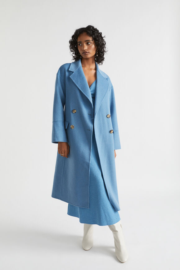 Double Breasted Coat  Soft Cobalt  hi-res