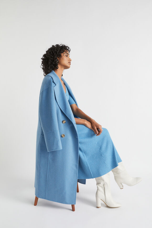 Double Breasted Coat  Soft Cobalt  hi-res