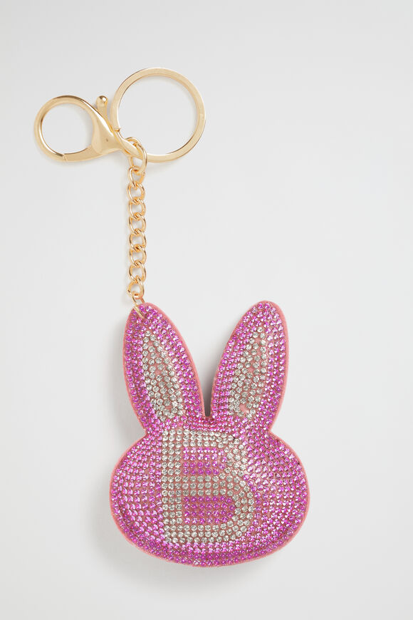 Bunny Initial Keyring  B  hi-res