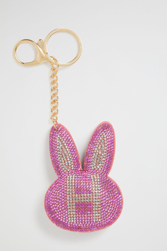 Bunny Initial Keyring  H  hi-res