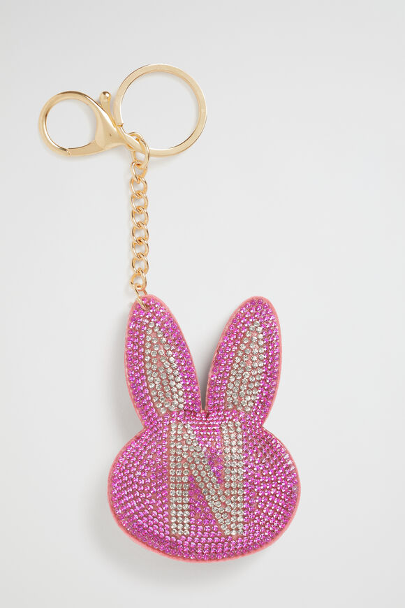 Bunny Initial Keyring  N  hi-res