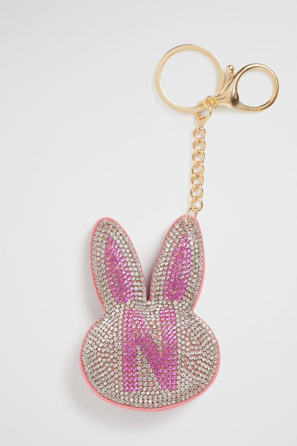 Bunny Initial Keyring  N  hi-res