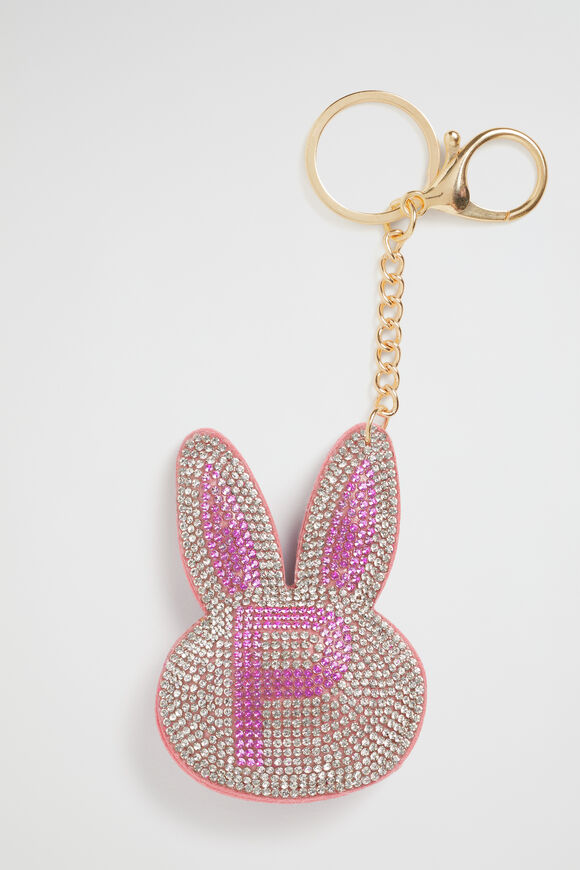 Bunny Initial Keyring  P  hi-res