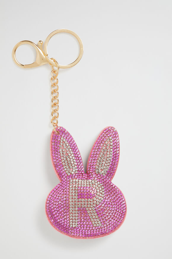 Bunny Initial Keyring  R  hi-res