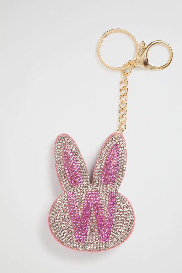 Bunny Initial Keyring  W  hi-res