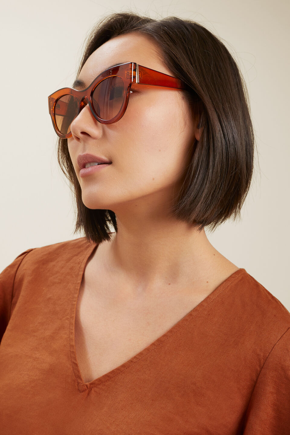 Maria Cat Eye Sunglasses  Earth Red