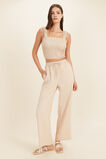 Stripe Ruched Bodice Top  Champagne Beige Stripe  hi-res