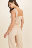 Stripe Ruched Bodice Top  Champagne Beige Stripe  hi-res