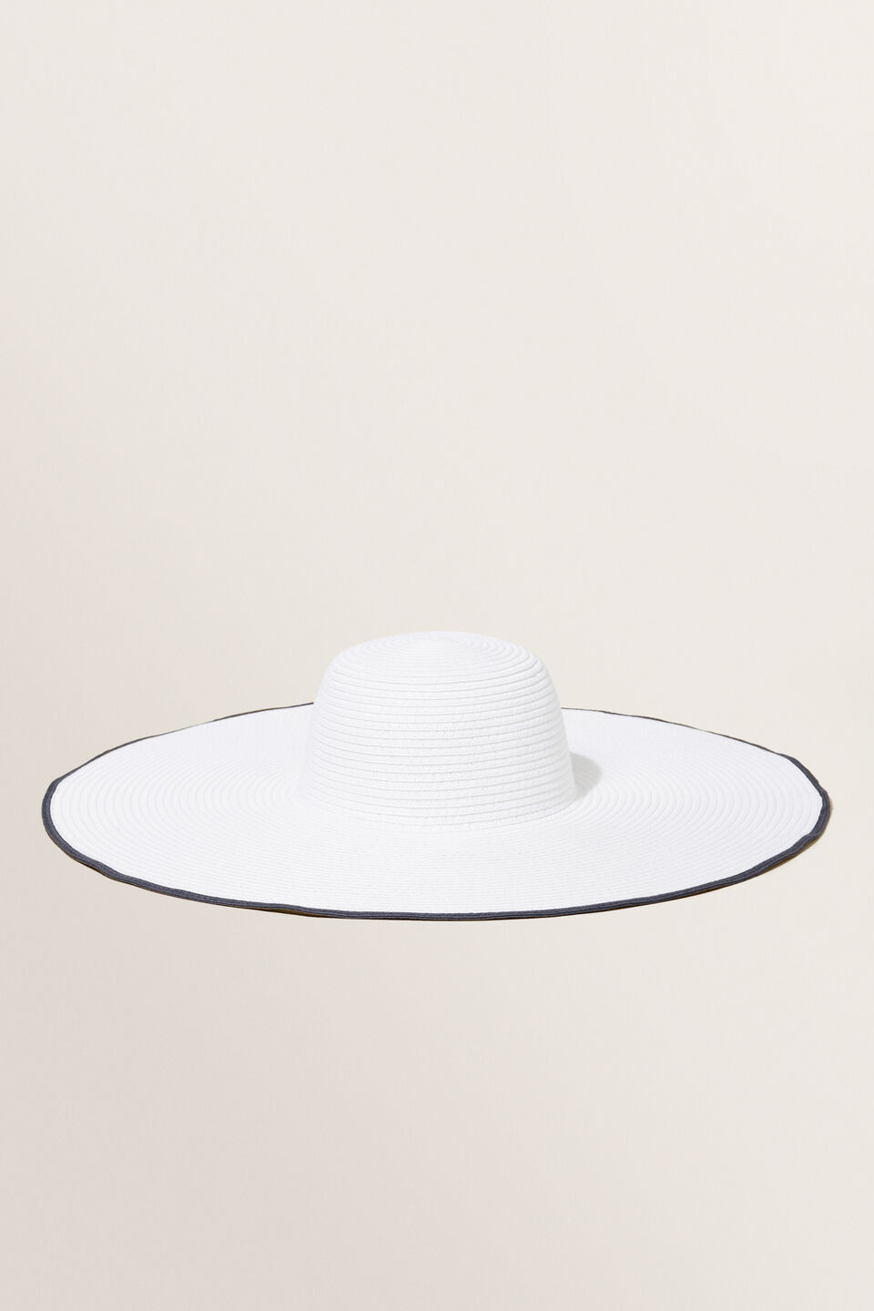 Contrast Edge Sun Hat  White Deep Navy