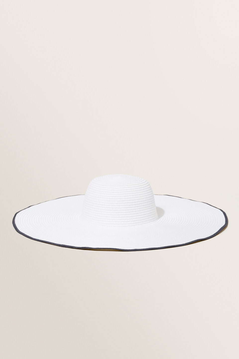 Contrast Edge Sun Hat  White Deep Navy