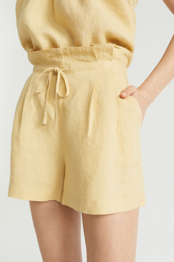 Linen Pleat Front Short  Shortbread  hi-res