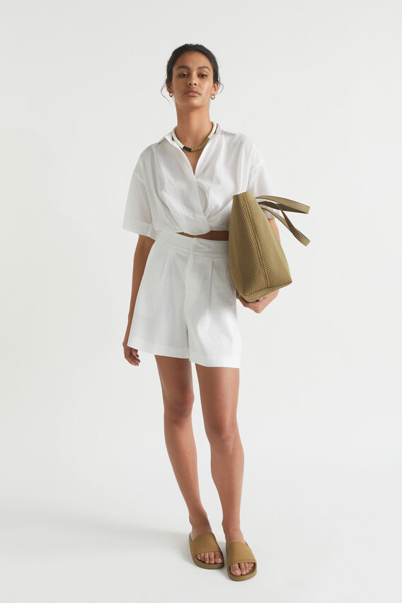 Voile Tuck Hem Shirt  Whisper White  hi-res