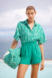 Linen Retro Short Sleeve Shirt  Jade Green Retro  hi-res