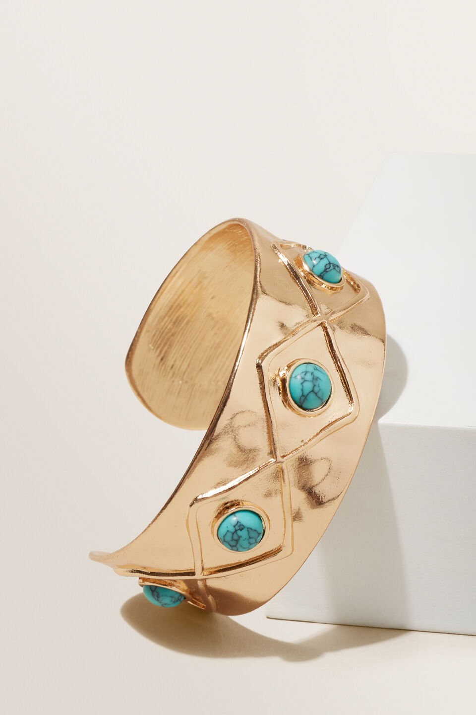 Stone Inlay Cuff  Turquoise