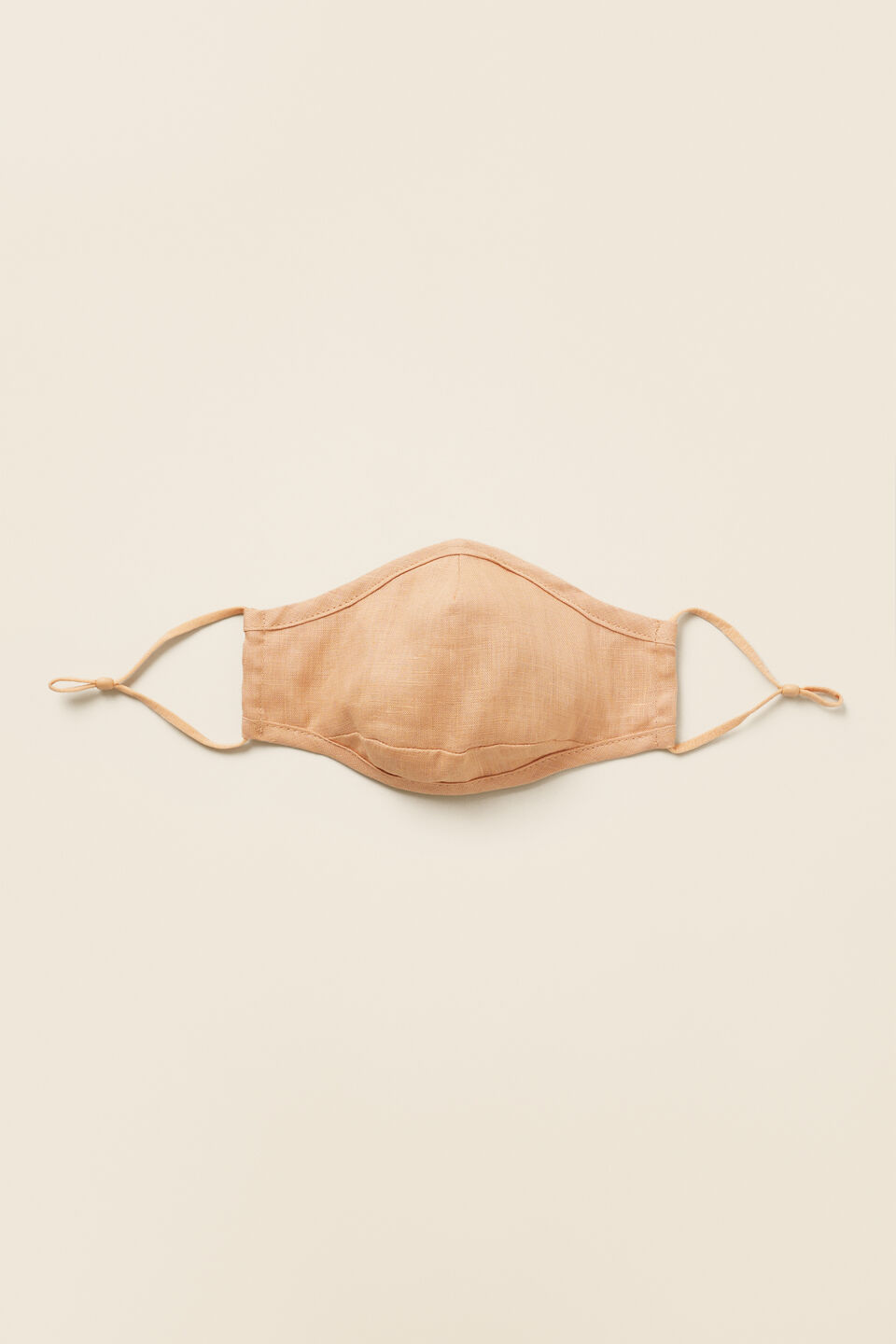Adjustable Linen Face Mask  Light Ginger