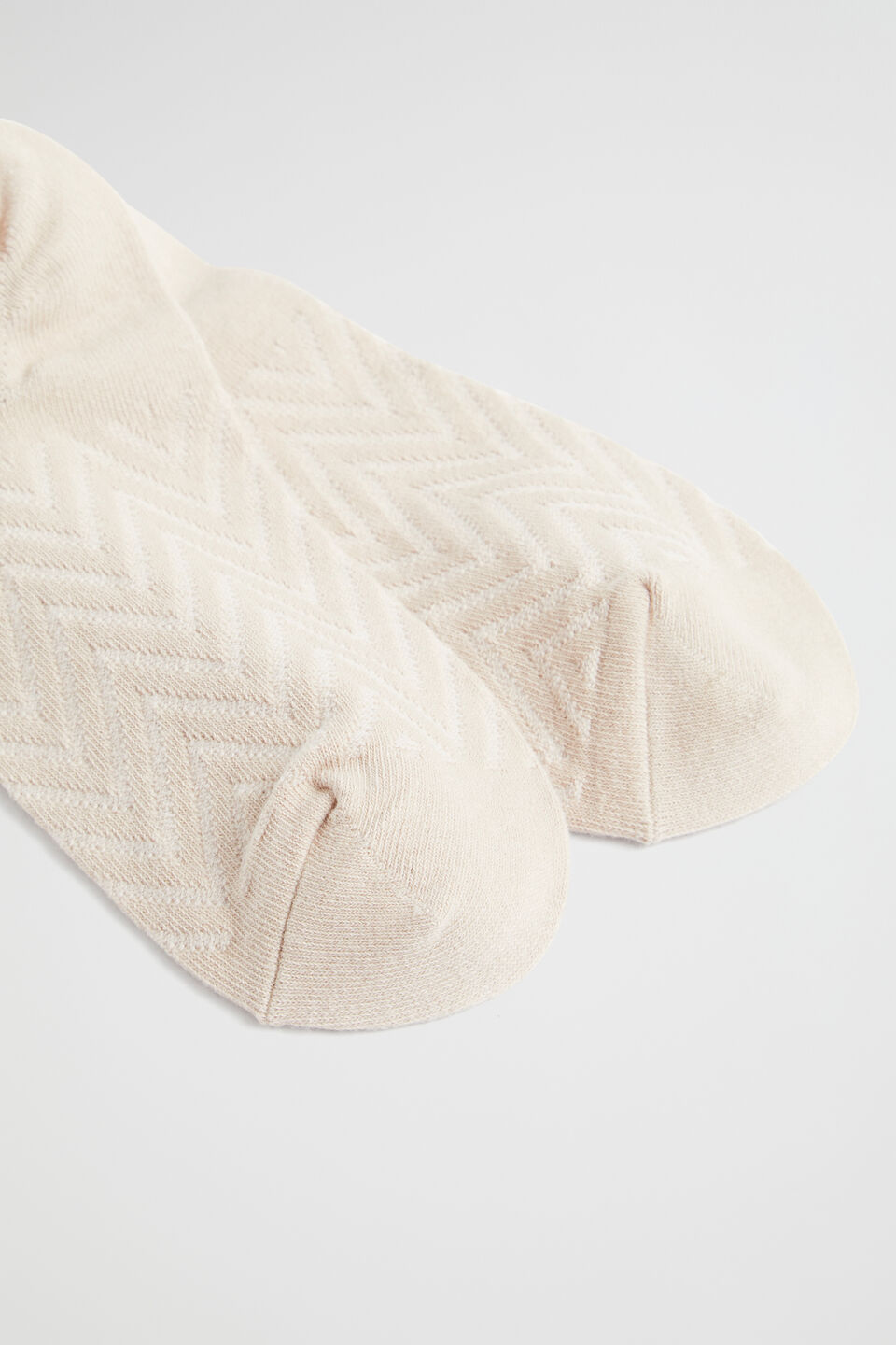 Chevron Knit Sneaker Sock  Soft Mink