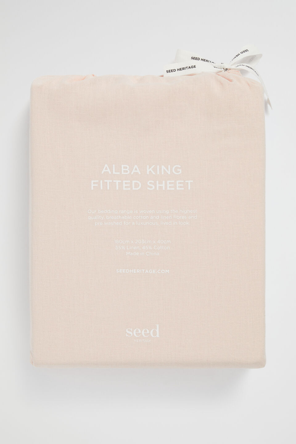 Alba Queen Fitted Sheet  Blush