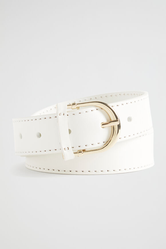 Dahlia Leather Belt  White  hi-res