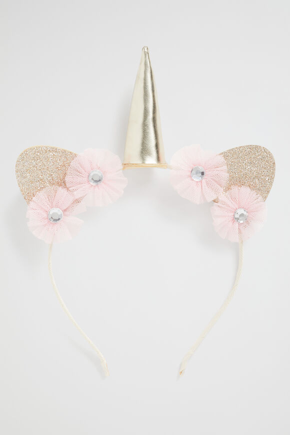 Tulle Flower Unicorn Headband  Flamingo  hi-res
