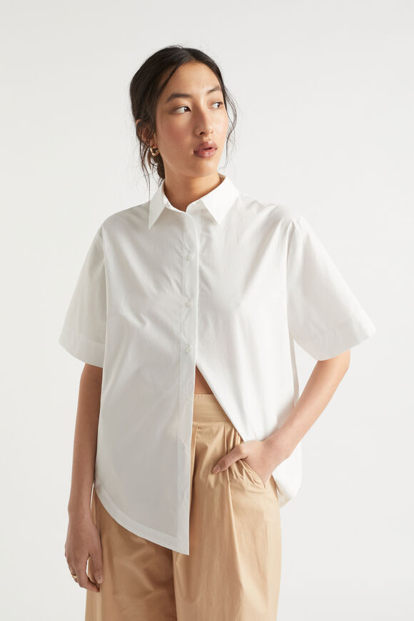 Poplin Short Sleeve Shirt  Whisper White  hi-res