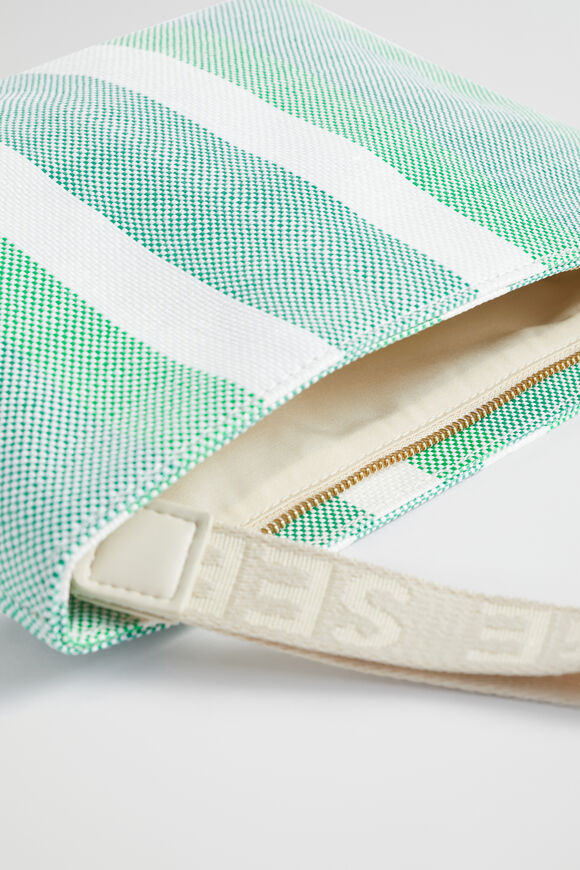 Logo Stripe Pouch  Deep Teal Stripe  hi-res