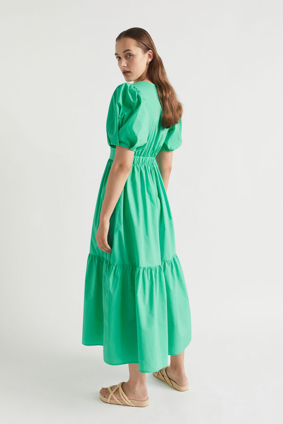 Poplin Waisted Maxi Dress  Jade Green  hi-res