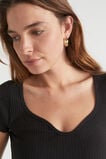 Ribbed Sweetheart Tee  Black  hi-res