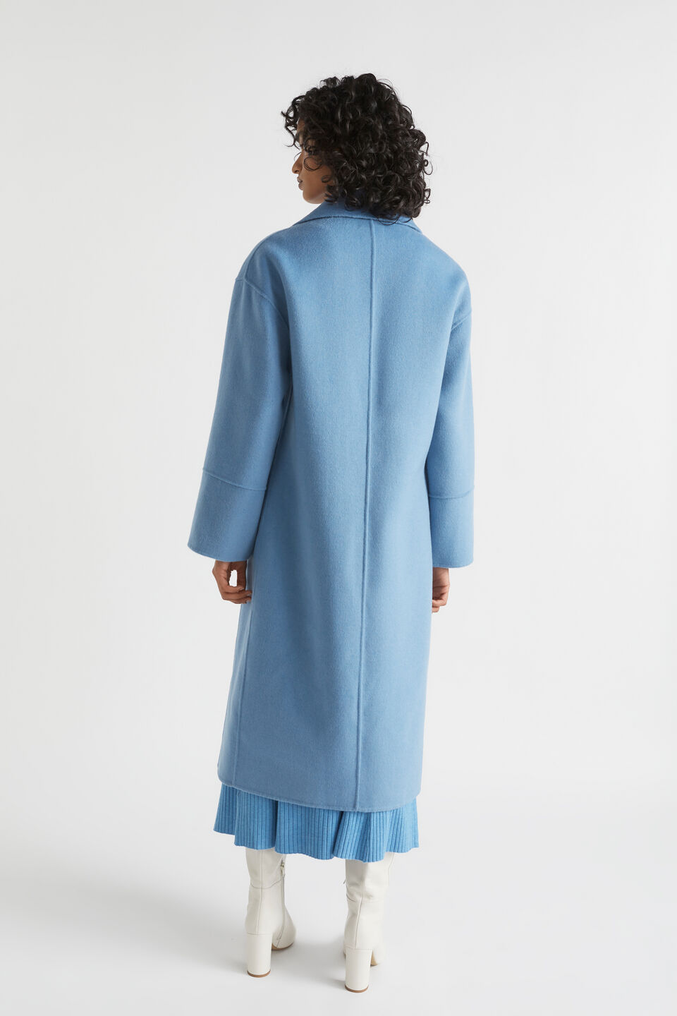 Double Breasted Coat  Soft Cobalt